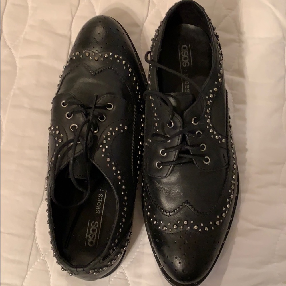 ASOS black studded shoes